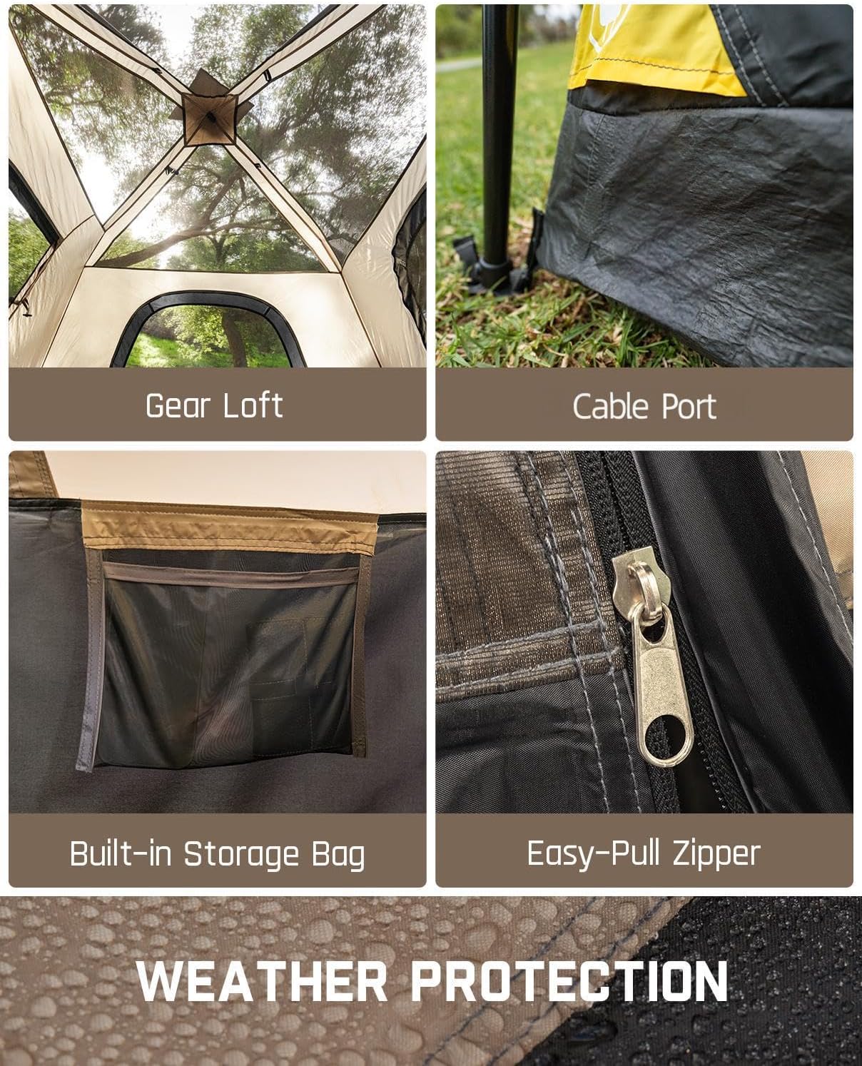 FanttikOutdoor 4/6/8/10 Person Instant Tent for Camping Setup in 60s - Image 6