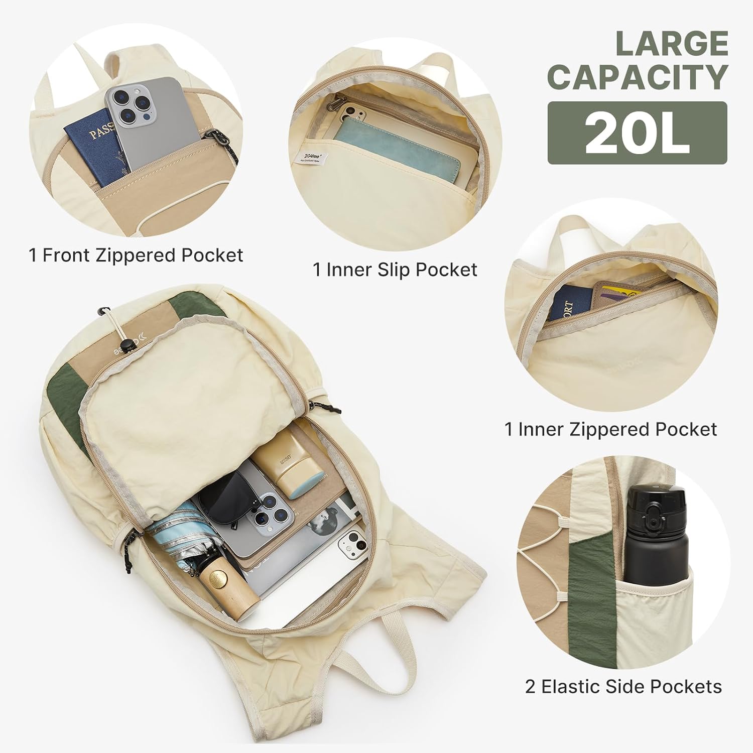 G4Free 20L Lightweight Packable Hiking Backpack for Women Men - Image 4