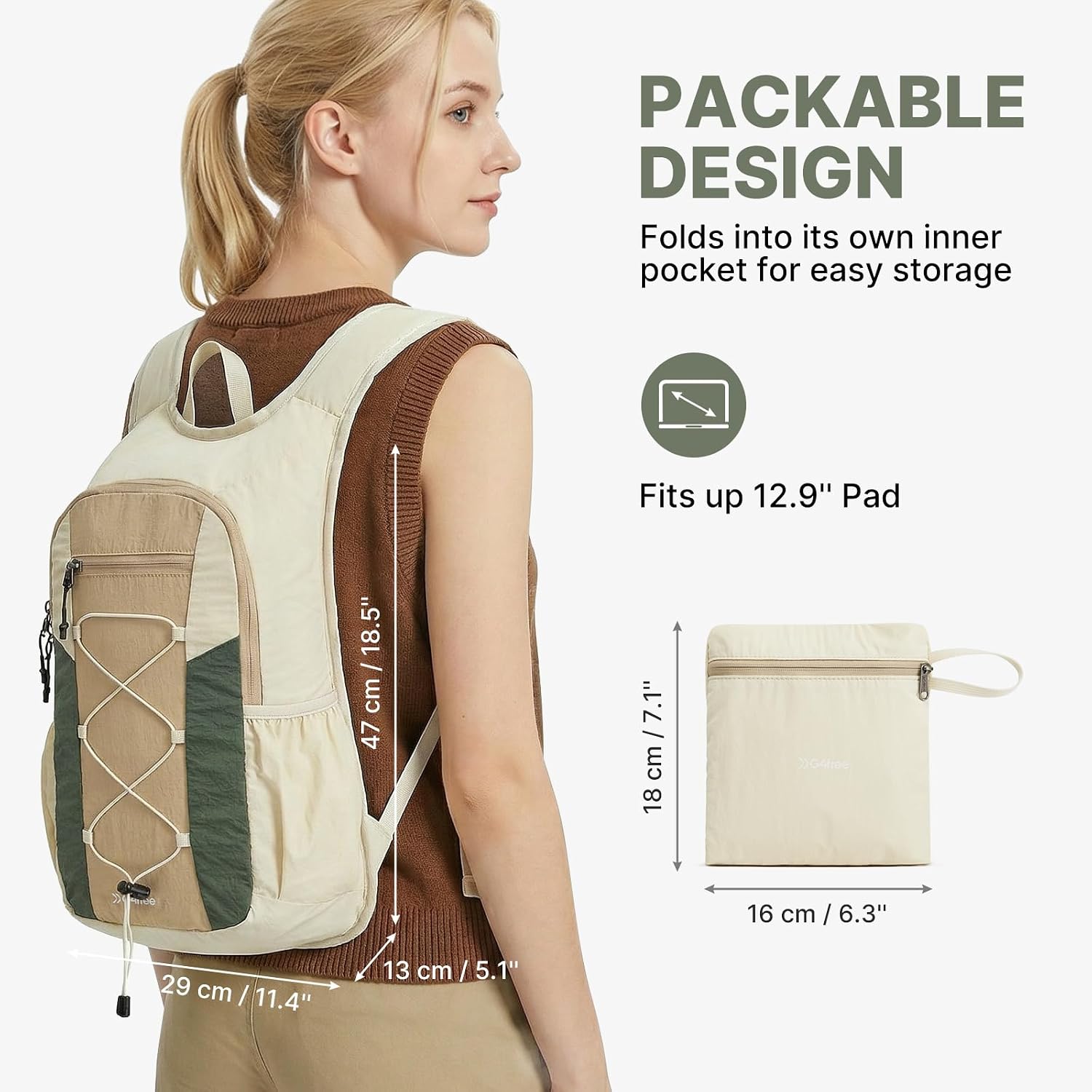 G4Free 20L Lightweight Packable Hiking Backpack for Women Men - Image 5